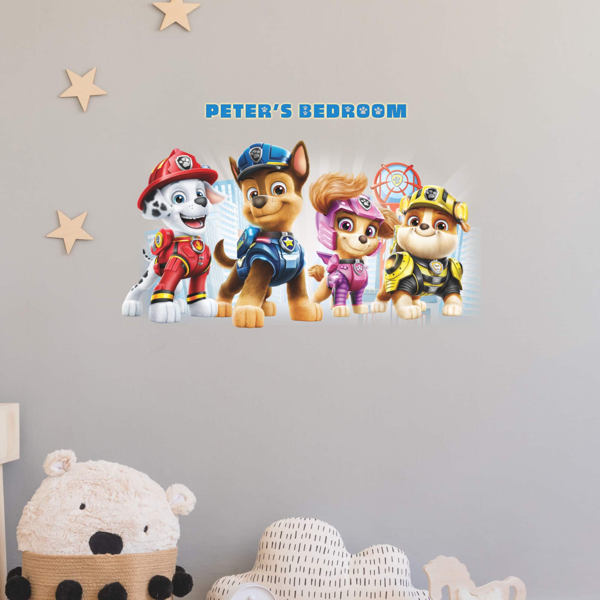 RoomMates Paw Patrol Peel & Stick Giant Wall Decal Set with Alphabet